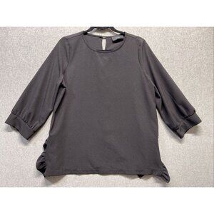 anthropologie Coa woman’s Black Blouse Size 3, 3/4 Sleeve